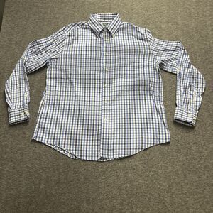 Polo Ralph Lauren Performance Shirt Men's Large Long Sleeve Button Blue Check